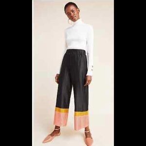 Anthropologie Dolan Steffie Colorblocked Pleated Flare Pants Size Medium